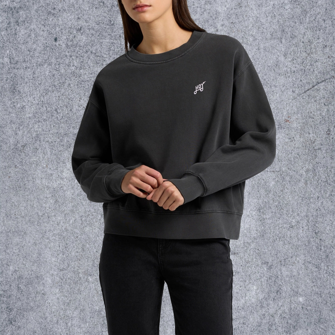 Pull Hoy Explore pour femme - Noir délavé