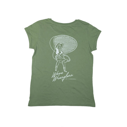 T-shirt bio Wave Wranglers pour femme - Vert doux