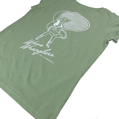 T-shirt bio Wave Wranglers pour femme - Vert doux