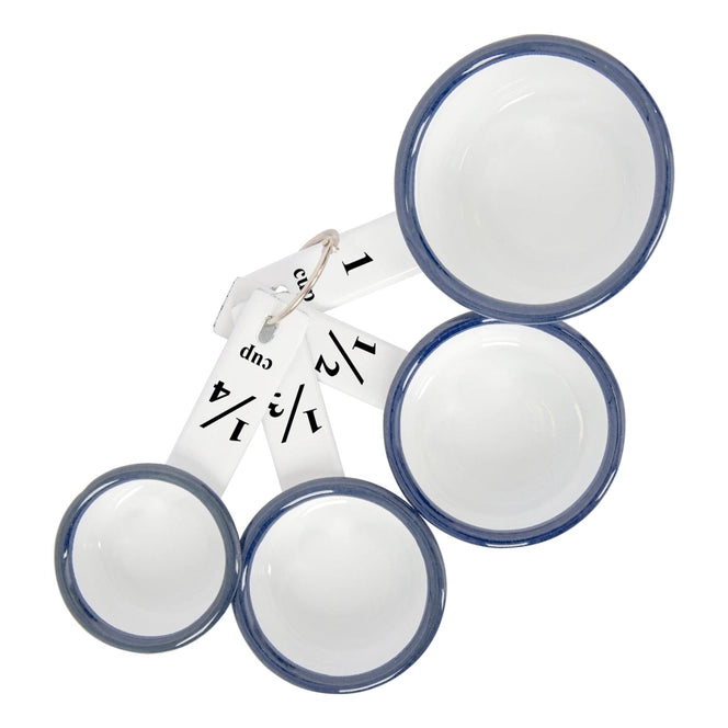 4pc White Enamel Measuring Cups Set